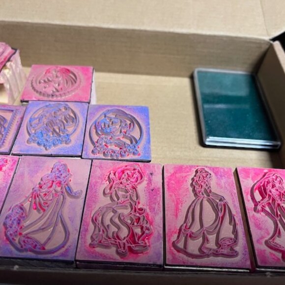 Lot of 13 Disney Princesses Disney Characters Mounted Rubber Stamps - Picture 12 of 16